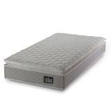 Colchão Solteiro Strong Pillow Top Espuma D45 88x188x24cm Bege - Suporta Até 150kg Por Pessoa