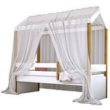 Cama Montessoriana Exclusiv Solteiro com Voal Branco