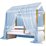 Cama Montessoriana Exclusiv Solteiro Fio de Luz e Voal Azul