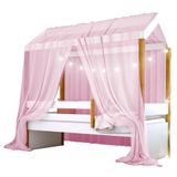 Cama Montessoriana Exclusiv Fio de Luz e Voal Rosa