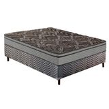 Cama Box Casal Colchao Ortopedico Paropas D28 Ep Confort Firme Base Crc Suede Gray 138x188