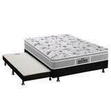 Cama Box C Auxiliar Casal Colchao Espuma Probel D45 Ep Guarda Costas Plus Base Crc Courano Black 138x188