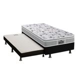 Cama Box C Auxiliar Solteiro Colchao Espuma Probel D45 Ep Guarda Costas Plus Base Crc Courano Black 88x188