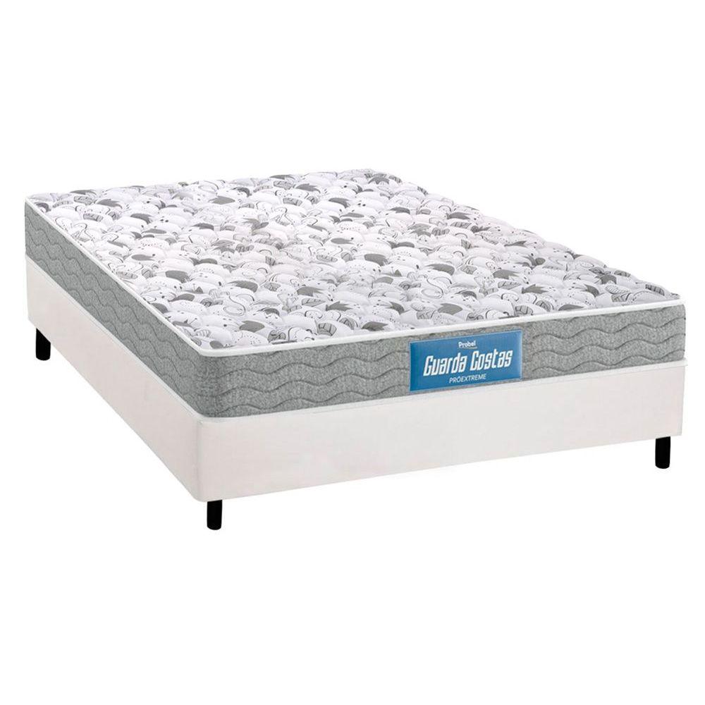 Cama Box Casal Colchao Ortopedico Probel D45 Ep Guarda Costas Proextreme Double Face Base Crc Courano White 138x188