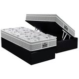 Cama Box Bau Solteiro Colchao Espuma D45 Probel Ep Guarda Costas Proextreme Plus Base Crc Suede Black 88x188