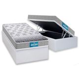 Cama Box Bau Solteiro Colchao Espuma D45 Probel Ep Guarda Costas Proextreme Base Crc Courano White 88x188