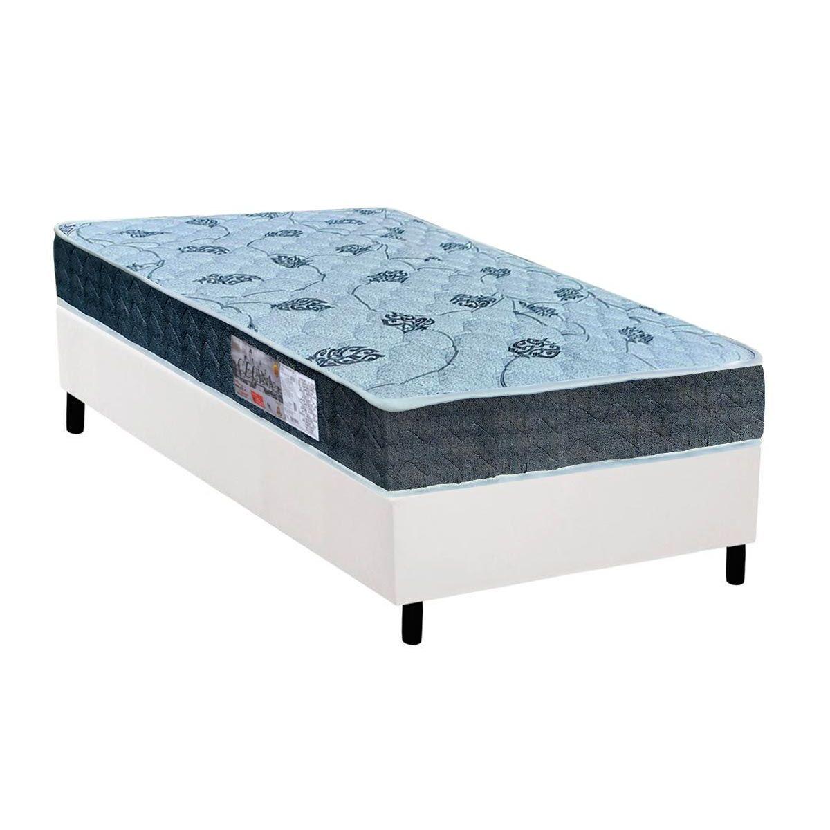 Cama Box Solteiro Colchao Espuma Orthoflex D45 Ep Anatomico Cecina Base Crc Suede White 88x188