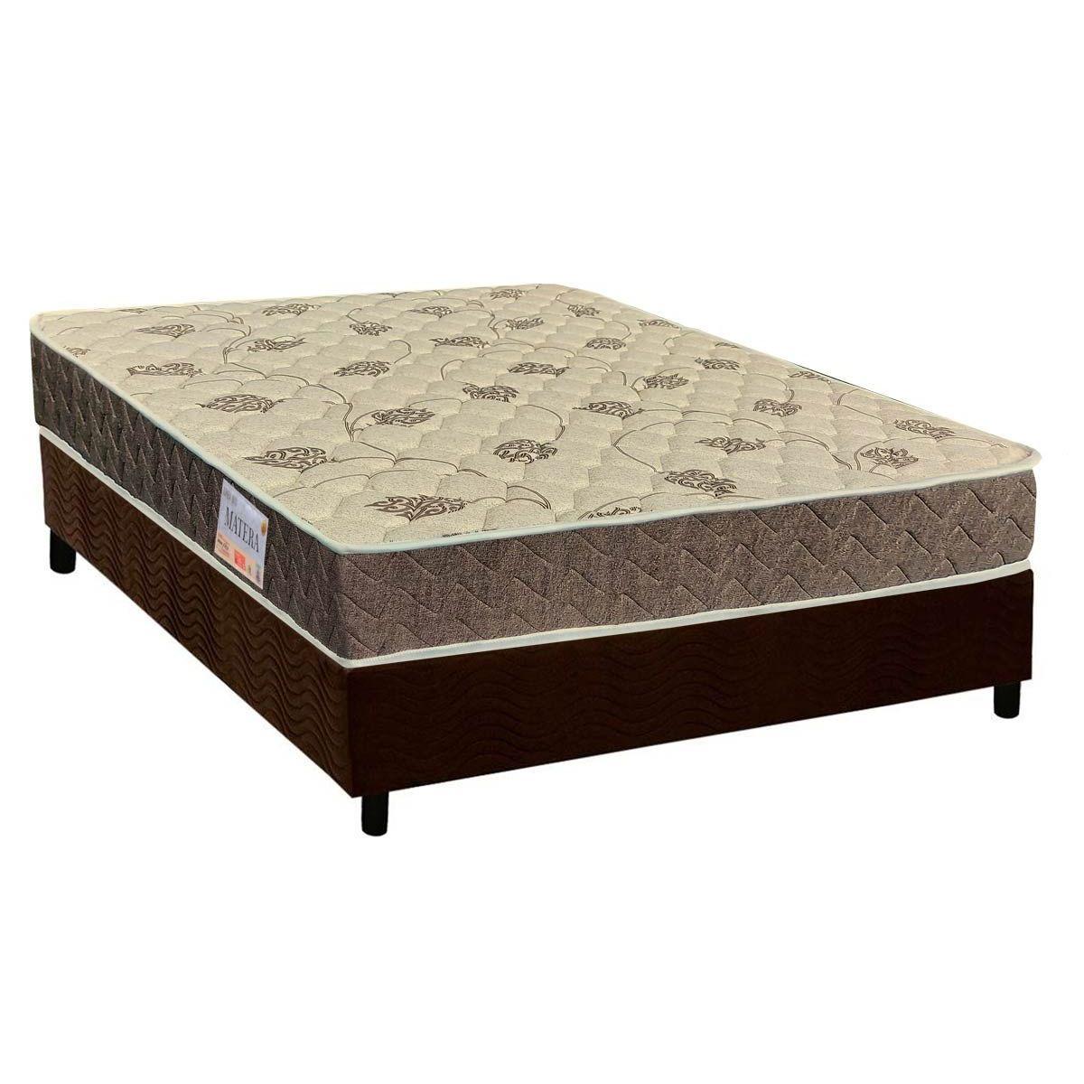 Cama Box Casal Colchao Espuma D33 Orthoflex Ep Matera Base Crc Suede Brown 138x188