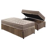 Cama Box Bau Solteiro Colchao Espuma Paropas D33 Ep Confort Ultra Firme Base Crc Suede Clean 88x188