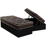 Cama Box Bau Solteiro Colchao Ortopedico Paropas D28 Ep Pasquale Base Crc Suede Black 88x188