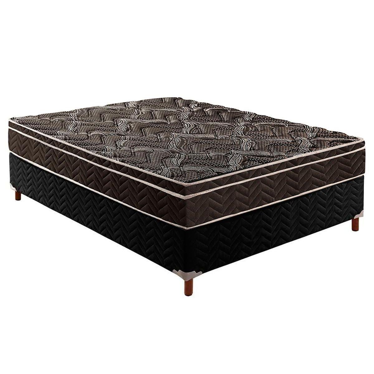 Cama Box Casal Colchao Espuma Paropas D28 Ep Pasquale Base Crc Rustico Black 138x188