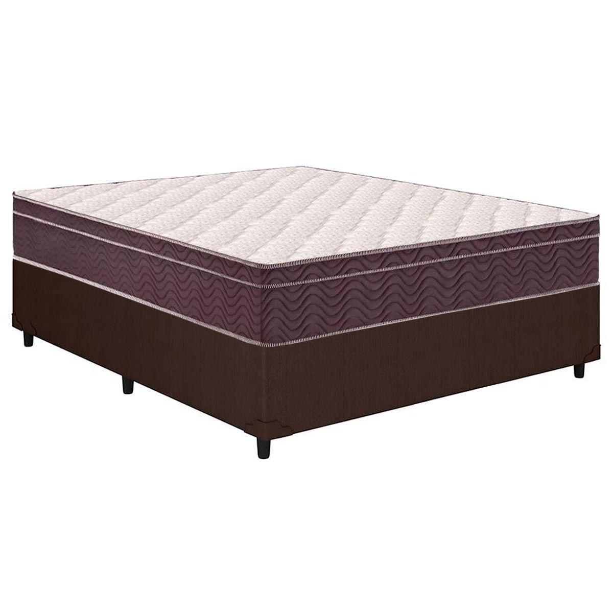 Cama Box Casal Colchao Ortopedico Ortobom D28 Ep Anatomico Airtech 60 Base Crc Linhao Brown 138x188