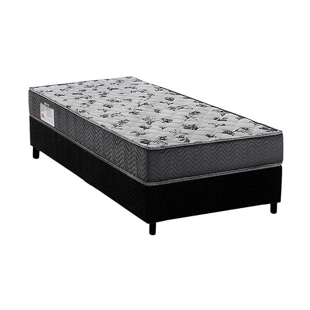 Cama Box Solteiro Colchao Espuma D33 Ortobom Ep Anatomico Fort Tech Iso 100 Base Crc Suede Black 78x188