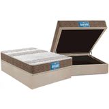 Cama Box Bau Casal Colchao Espuma D33 Probel Ep Guarda Costas Prointense Plus Double Face Base Crc Suede Clean 138x188