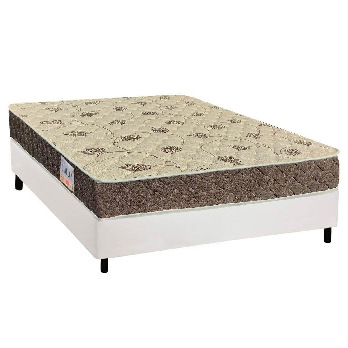 Cama Box Casal Colchao Ortopedico Orthoflex D33 Ep Matera Base Crc Suede White 138x188