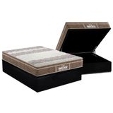 Cama Box Bau Casal Colchao Espuma D33 Probel Ep Guarda Costas Prointense Plus Base Crc Suede Black 138x188