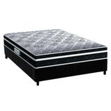 Cama Box Casal Colchao Espuma D33 Probel Ep Advanced Tech1500 Plus Base Crc Suede Black 138x188