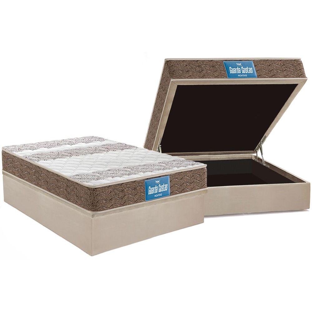 Cama Box Bau Casal Colchao Ortopedico Probel D33 Ep Guarda Costas Prointense Plus Double Face Base Crc Suede Clean 138x188