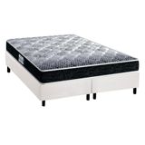 Cama Box Queen Colchao Espuma D33 Probel Ep Advanced Tech1500 Base Crc Suede White 158x198
