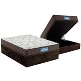 Cama Box Bau Casal Colchao Ortopedico Probel D28 Ep Guarda Costas Promiddle Double Face Base Crc Suede Brown 138x188