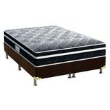 Cama Box Queen Colchao Espuma Probel D33 Ep Advanced Tech1500 Plus Base Crc Suede Brown 158x198