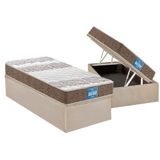 Cama Box Bau Solteiro Colchao Espuma D33 Probel Ep Guarda Costas Prointense Plus Double Face Base Crc Suede Clean 88x188