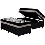 Cama Box Bau Solteiro Colchao Espuma Ortobom D33 Ep Iso 100 Double Face Base Crc Linhao Black 88x188x20