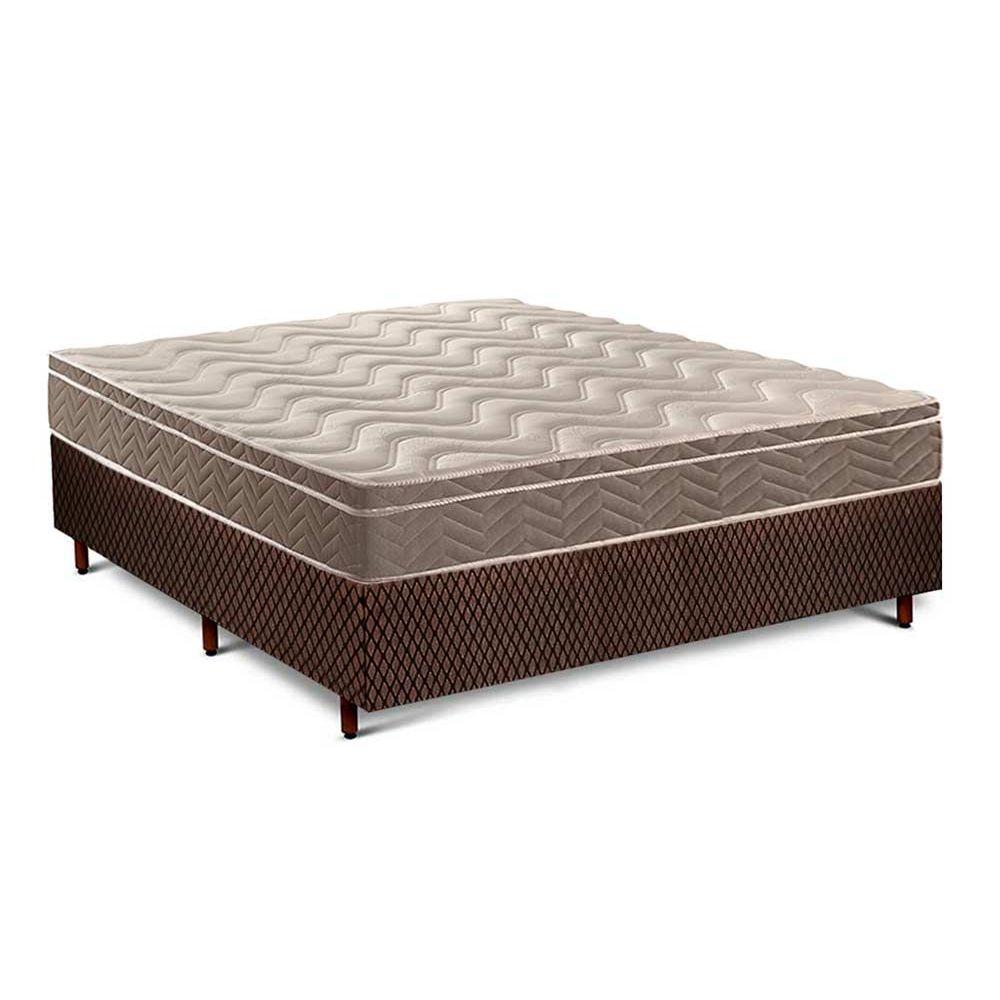 Cama Box Casal Colchao Espuma D33 Paropas Ep Confort Ultra Firme Base Crc Fantasy Brown 138x188