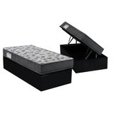 Cama Box Bau Solteiro Colchao Ortopedico Ortobom D33 Ep Iso 100 Ultra Firme Base Crc Suede Black 88x188