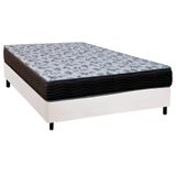 Cama Box Casal Colchao Espuma Ortobom D33 Ep Fort Tech Iso 100 Base Crc Courano White 138x188