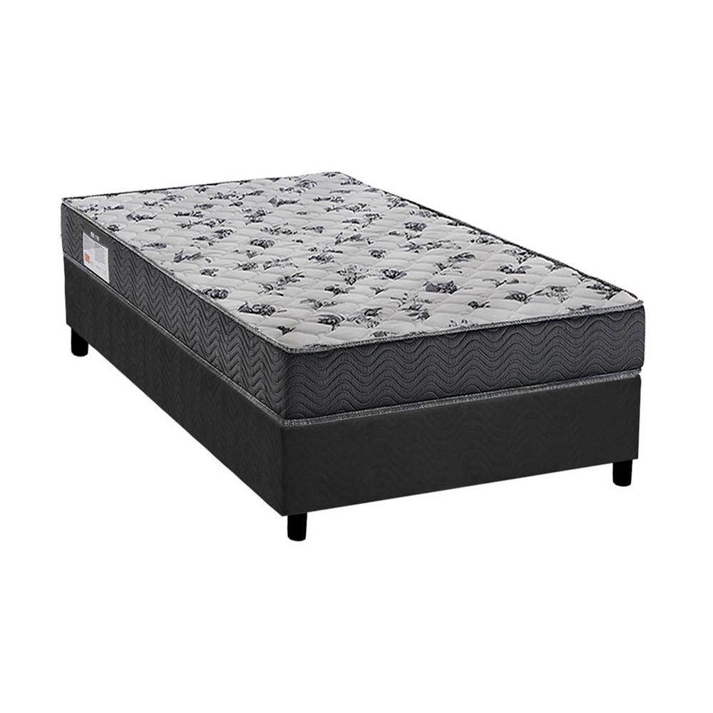 Cama Box Solteiro Colchao Ortopedico Ortobom D33 Ep Iso 100 Ultra Firme Base Crc Suede Gray 88x188