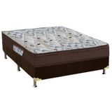 Cama Box Casal Colchao Ortopedico Ortobom D45 Ep Fort Tech Iso 150 Mega Firme Base Crc Suede Brown 138x188