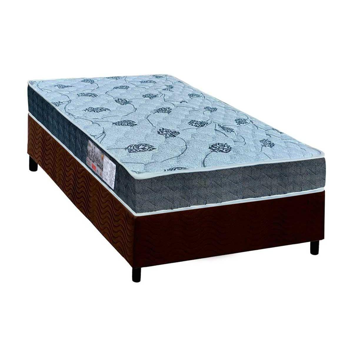 Cama Box Solteiro Colchao Espuma Orthoflex D45 Ep Anatomico Cecina Base Crc Suede Brown 88x188