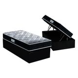 Cama Box Bau Solteiro Colchao Espuma Probel D33 Ep Prodormir Advanced Tech1500 Base Crc Suede Preto 88x188