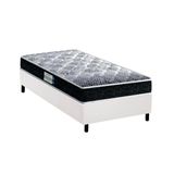 Cama Box Solteiro Colchao Espuma D33 Probel Ep Anatomico Advanced Tech1500 Base Crc Suede White 88x188