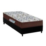 Cama Box Solteiro Colchao Espuma D45 Ortobom Ep Anatomico Fort Tech Iso 150 Mega Firme Base Crc Suede Black 88x188