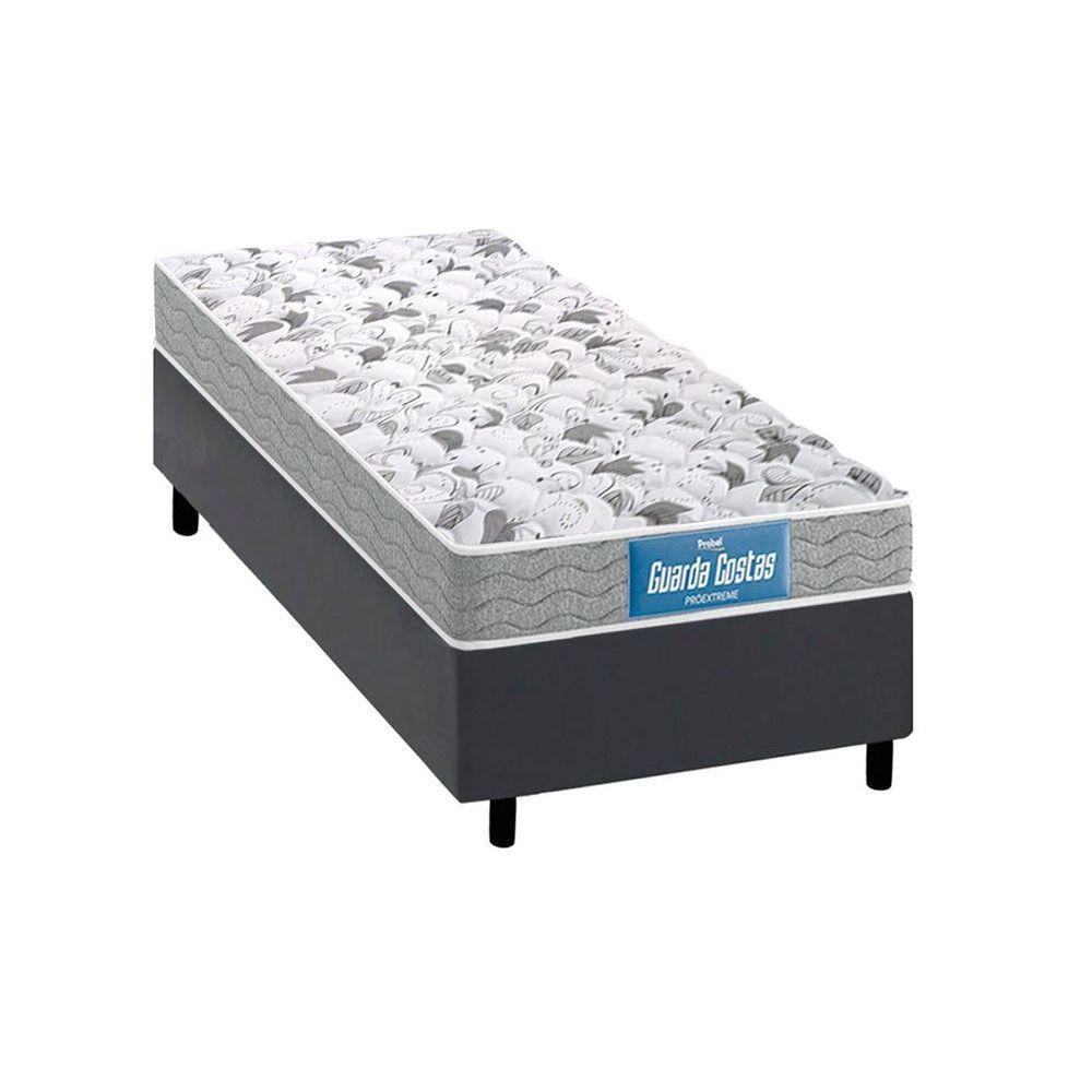 Cama Box Solteiro Colchao Espuma Probel D45 Ep Anatomico Guarda Costas Proextreme Double Face Base Crc Suede Gray 88x188
