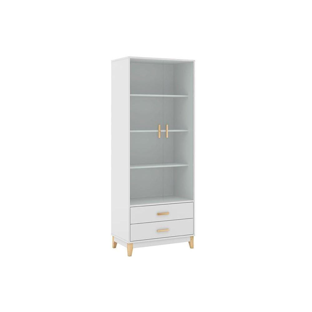 Cristaleira Sala Jantar Le6013 C 2 Portas E 2 Gavetas Branco Movelbento