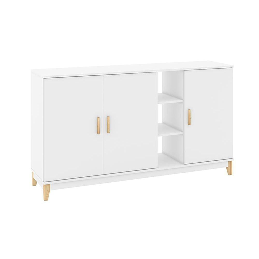 Buffet De Sala Jantar Le6012 3 Portas E 3 Nichos Branco Movelbento