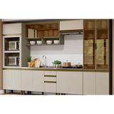 Cozinha Modulada Completa Connect C 7 Pecas Torre Quente Paneleiro 2 Aereos 2 Gabinetes C 1 Tampo P Cooktop Cz263 Duna Cristal Henn