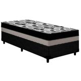 Cama Box Solteiro Colchao Espuma Ortobom D33 Ep Anatomico Iso 100 Double Face Base Crc Linhao Black 88x188x20