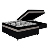 Cama Box Bau Casal Colchao Espuma Ortobom D33 Ep Iso 100 Double Face Base Crc Linhao Black 138x188x20