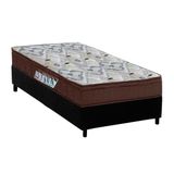 Cama Box Solteiro Colchao Espuma Ortobom D45 Ep Fort Tech Iso 150 Mega Firme Base Crc Suede Black 78x188
