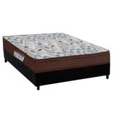 Cama Box Casal Colchao Ortopedico Ortobom D45 Ep Fort Tech Iso 150 Mega Firme Base Crc Suede Black 138x188