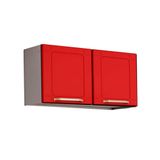 Armario Aereo Cozinha Modulado Colors 6000 2 Portas Branco Vermelho Bertolini