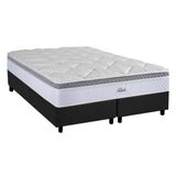 Cama Box Queen Colchao Molas Herval Masterpocket Ensacadas Toledo Base Crc Suede Cinza 158x198
