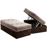 Cama Box Bau Solteiro Colchao Ortopedico Anjos D26 Ag65 Magnum Double Face Base Crc Suede Brown 88x188