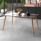 Mesa Sala Jantar Veneza 160x90cm Cinza Perola