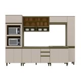 Cozinha Modulada Henn Connect 8 Pecas 2 Armarios 2 Balcoes 2 Paneleiros 2 Complementos C8p09 Duna Cristal