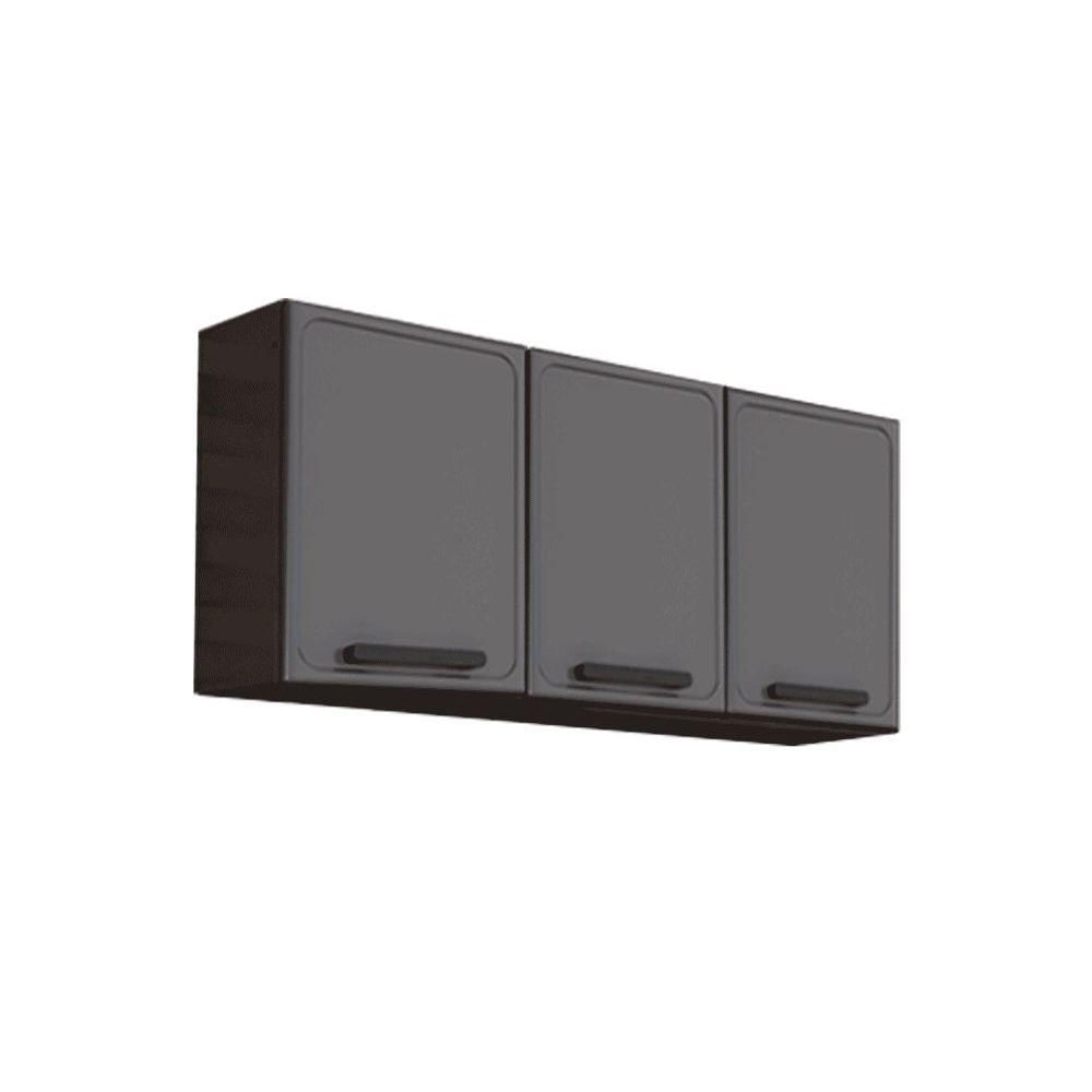 Modulo Cozinha Bertolini Estilo Armario 7008 C 3 Portas Cinza Grafite